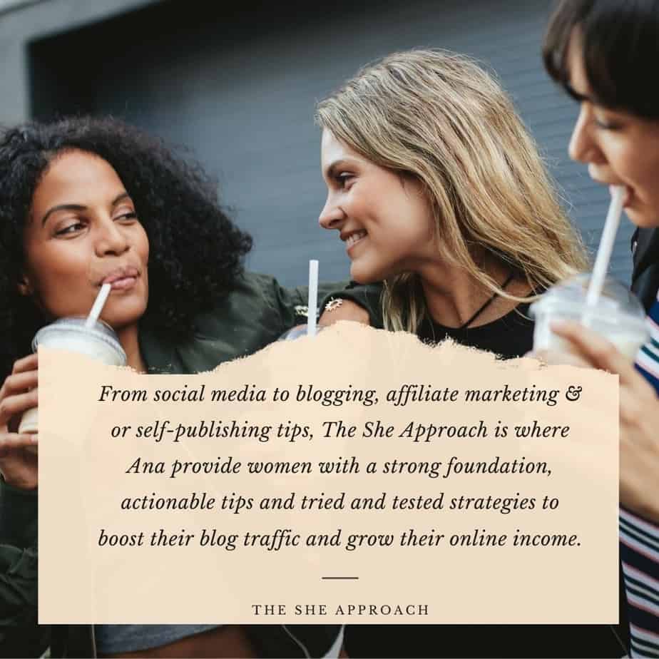 The she approach! Blogging tips for making online! Female Entrepreneur Blogs such as the She Approach will certainly help you take your blog to the next level.