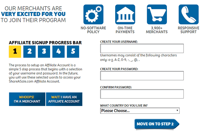 ShareAsale sign up tutorial 