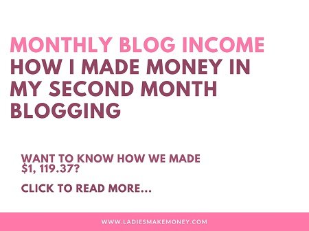 Monthly blog income report