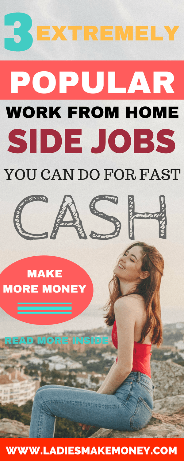 Side business and make money from home. Make money at home with this list of 3 smart ways you can earn an extra $1,000 each month. Learning to make money from home has never been easier than it is right now! Make fast money from home using these 3 stay at home job opportunities. #moneytips