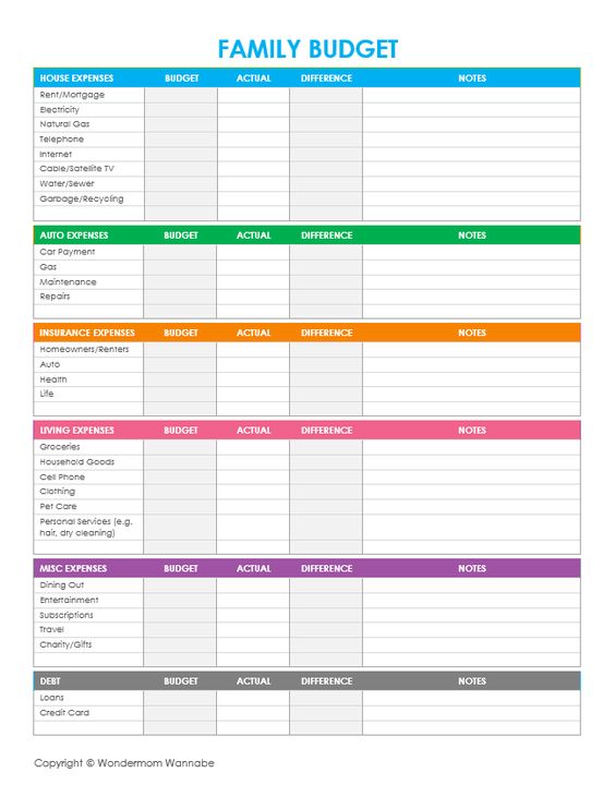 FREE printable family budget worksheets. Free Printable budget template to help manage your debt. Pay of your debt by budgeting monthly and saving money. Use a budget template to save money every month. Frugal Living Ideas | Monthly Budget Printable Free | Free Printable Monthly Budget Planner | Budget Worksheet | Budget Binder