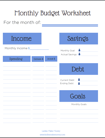 Home Budget Worksheet Template