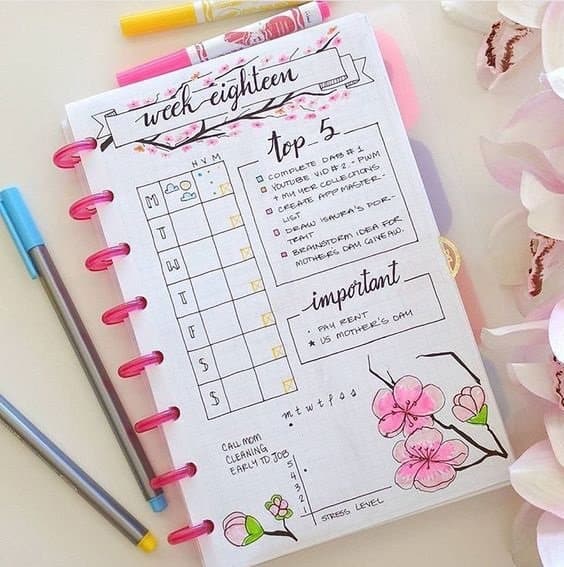 Here are a few bullet journal ideas. A few bullet journal inspiration, How to start bullet journal for beginners. Perfect Bullet Journal Layouts #bulletjournal #BJ