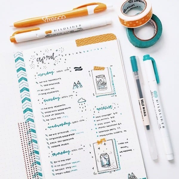 Here are a few bullet journal ideas. A few bullet journal inspiration, How to start bullet journal for beginners. Perfect Bullet Journal Layouts #bulletjournal #BJ