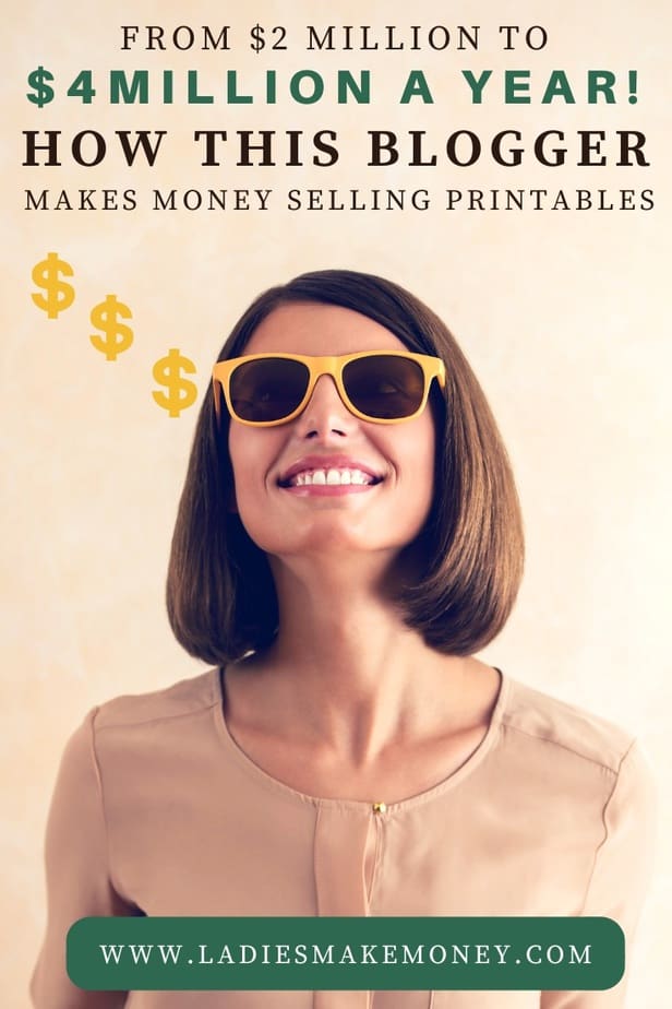 Learn exactly how to make money selling printables online on your online store. You can now make money online by selling easy to make printables. This blogger earned over $2 million with this side hustle while working from home. Here is how to create printables in Canva to sell and make money from home #makemoneyonline 