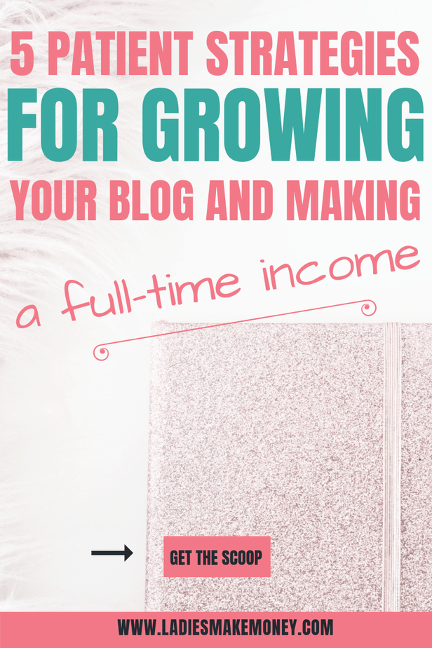 Patient Strategies For Growing Your Blog And Making a Full-Time Income. Learn How To Generate Traffic To Your Blog and make more money with your blog. A bloggers guide to growing their blog traffic #bloggingtips #blogger 