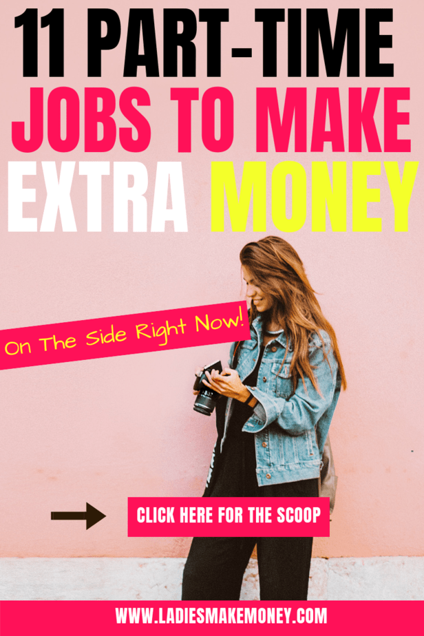 Looking for a few part-time jobs for extra cash? We have 11 amazing ideas to help you make money from home in your spare time. They are several part-time jobs you can do to make extra money from home. #parttimejobs #workfromhome