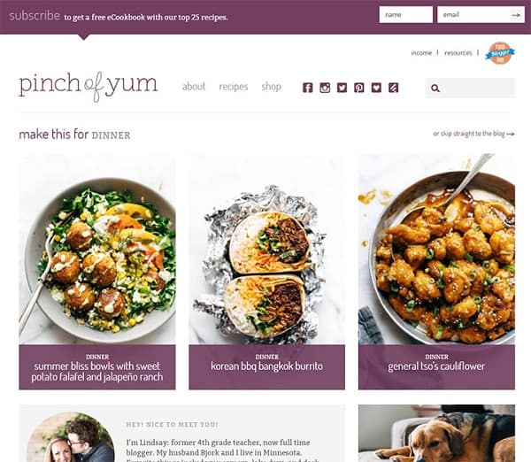 pinch of yum food blog