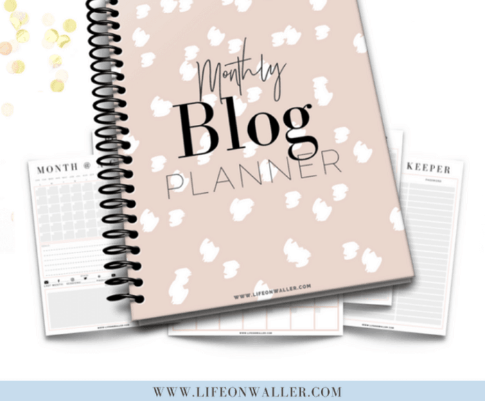 Monthly blog planner to plan your monthly blog goals.