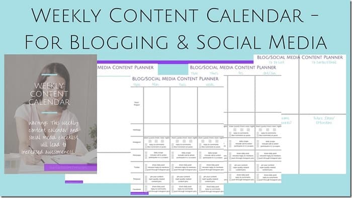 WEEKLY CONTENT CALENDAR