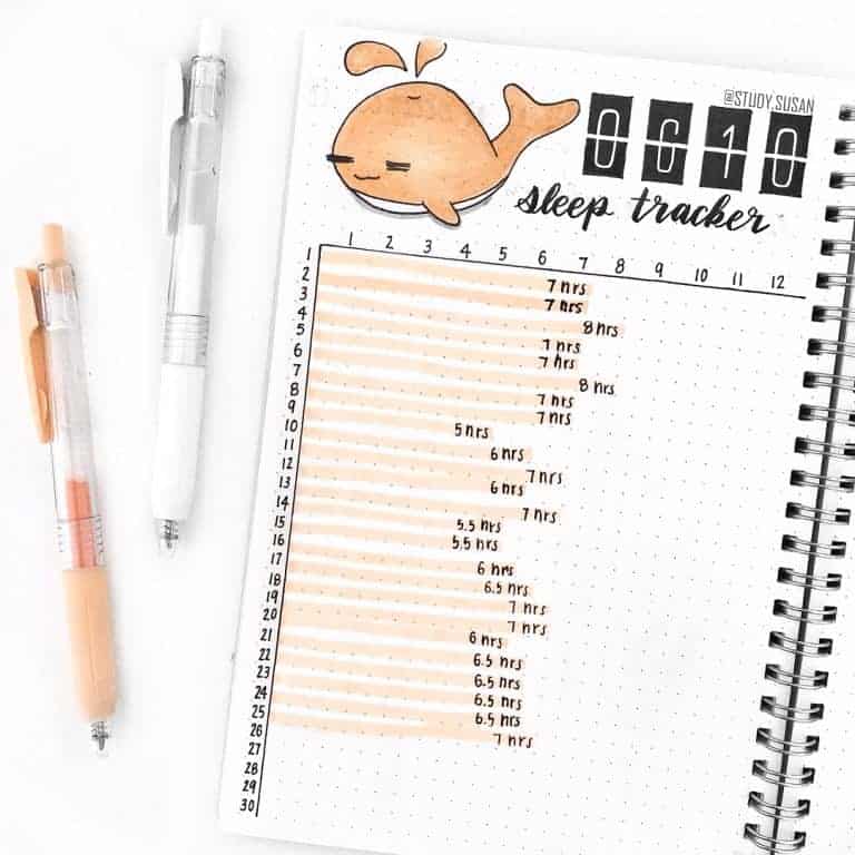 Easy Sleep tracker bullet journal idea! These are best sleep trackers out there~#sleeptracker