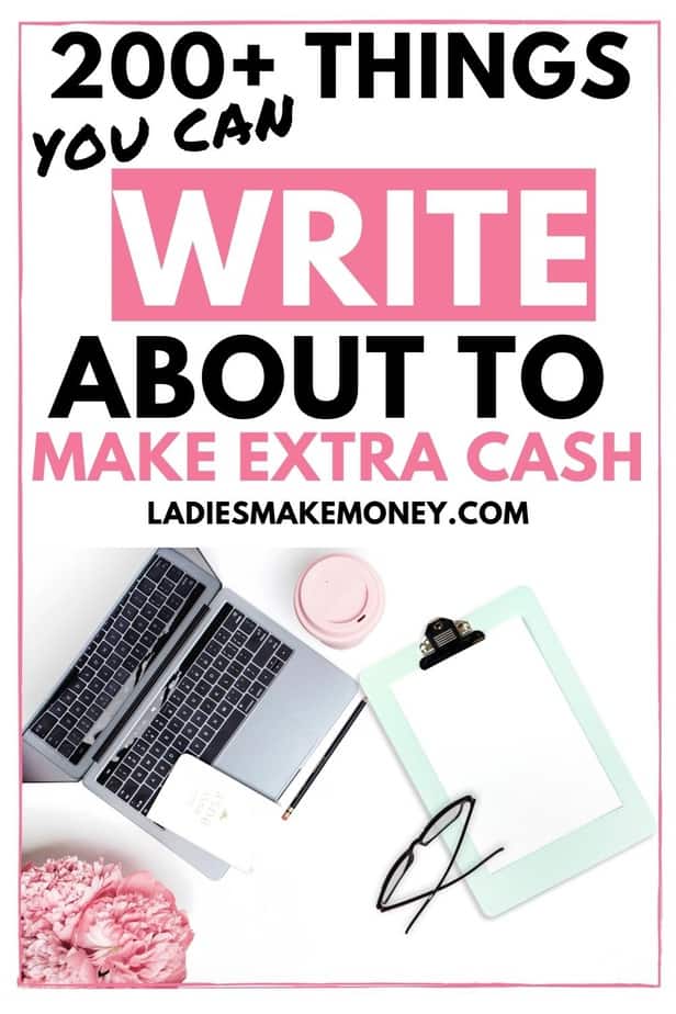 Did you know that you can make money writing online? If you are interested in becoming a freelance writer and you have no idea where to start, or where to find writing jobs, here is a list of things you can write about to make extra money from home #freelancewriter #afflink #ad