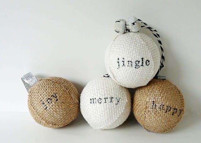 Stamped Burlap Ornaments you can make and sell during Christmas to make a Profit