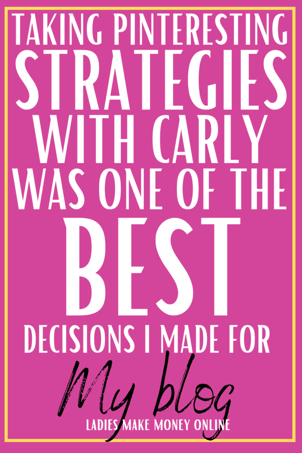 You can find the Pinteresting strategies review on Ladies Make Money Online. Learn about the proven manual pinning strategy bloggers are raving about! How this affordable Pinterest marketing course for bloggers worked for me & my blog traffic. Wondering if Pinteresting Strategies for bloggers is worth the money for you business? Read my Pinteresting Strategies Review here! #pinterest #pinterestingstrategies #pinteresttips #blog #blogging #bloggingeducation