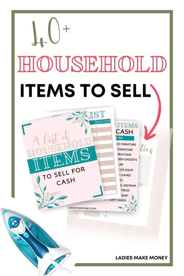 A list of household items you can sell for extra cash