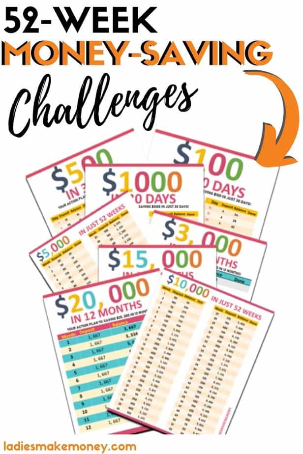 52 week money saving challenge printable (SAVE MONEY FAST) Do you want to kickstart your saving habit? A money saving challenge can do just that! Improve your finances & track them with these printables!