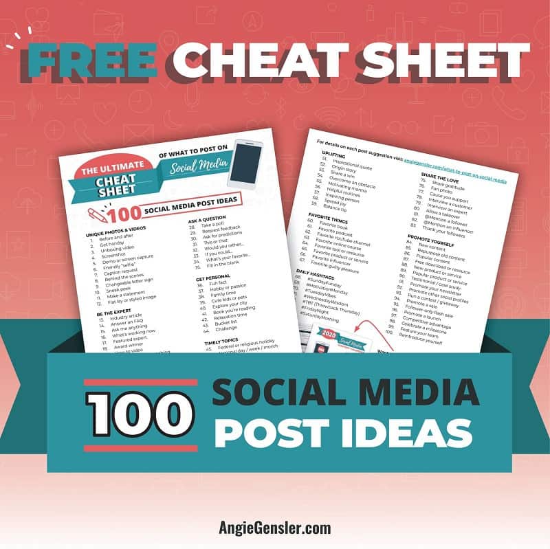 Free social media post ideas cheat sheet