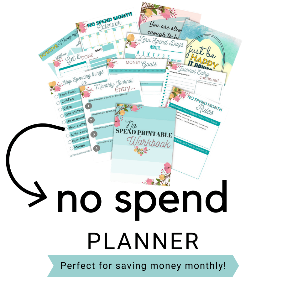 No spend planner for those wanting to save money each month!