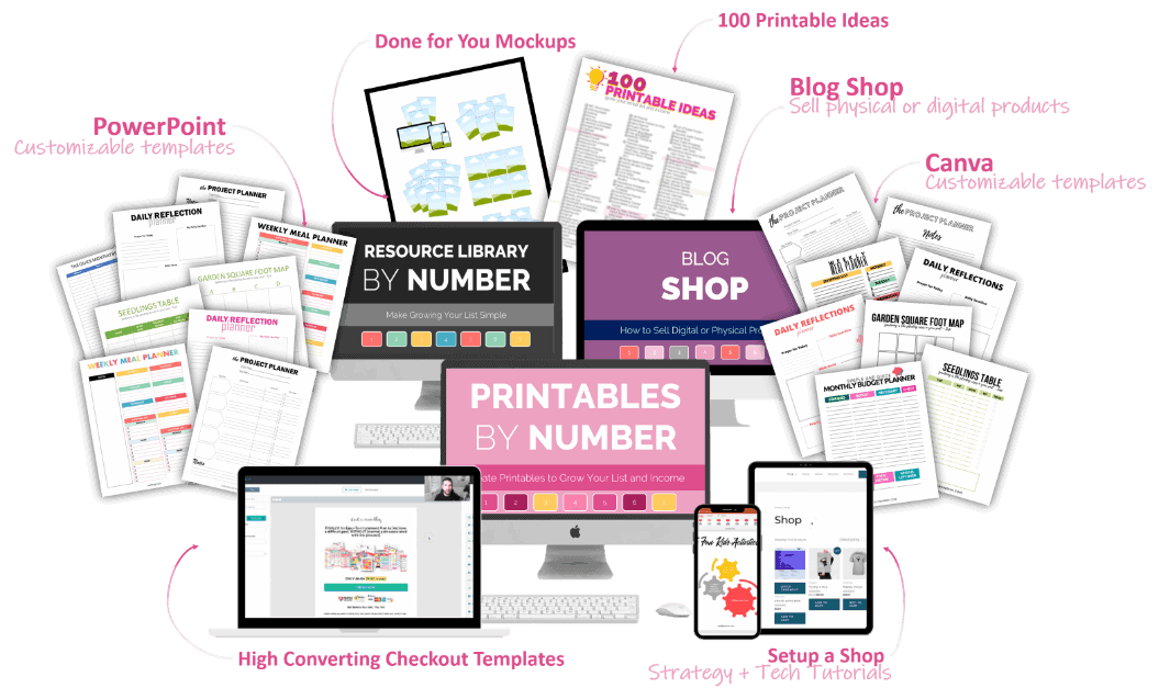 Printables by number course review. If you want to make money selling Printables online, you need this course. The Printables by Number course teaches you how to create small digital products, like printables, so you can grow your email list and sell them online! 