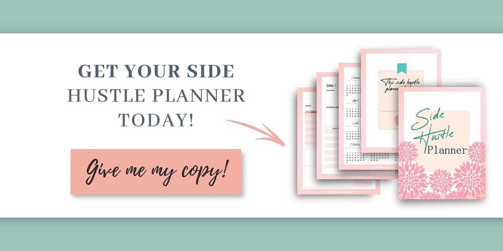  få din side hustle planner i dag og begynde at tjene flere penge i dag på ingen tid. Denne side hustle planner vil hjælpe dig med at vokse din indkomst hjemmefra.